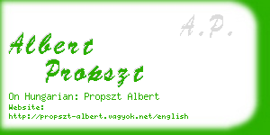 albert propszt business card